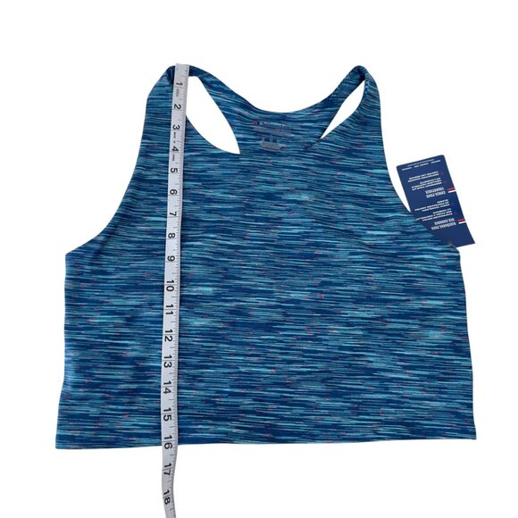 Champion Womens Authentic Athleisure Racerback Crop Tank Top Blue Multicolor - Picture 4 of 15